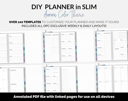 DIY Slim Digital Planner | Aurora Theme | GoodNotes, iPad & Android