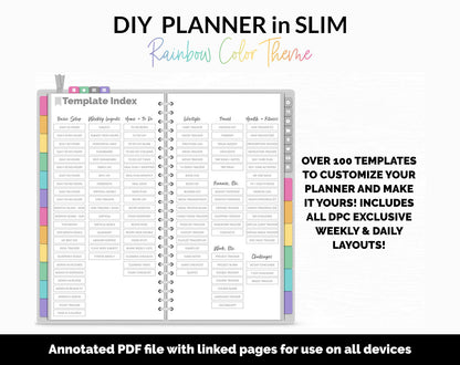 DIY Slim Digital Planner | Rainbow Theme | GoodNotes, iPad & Android