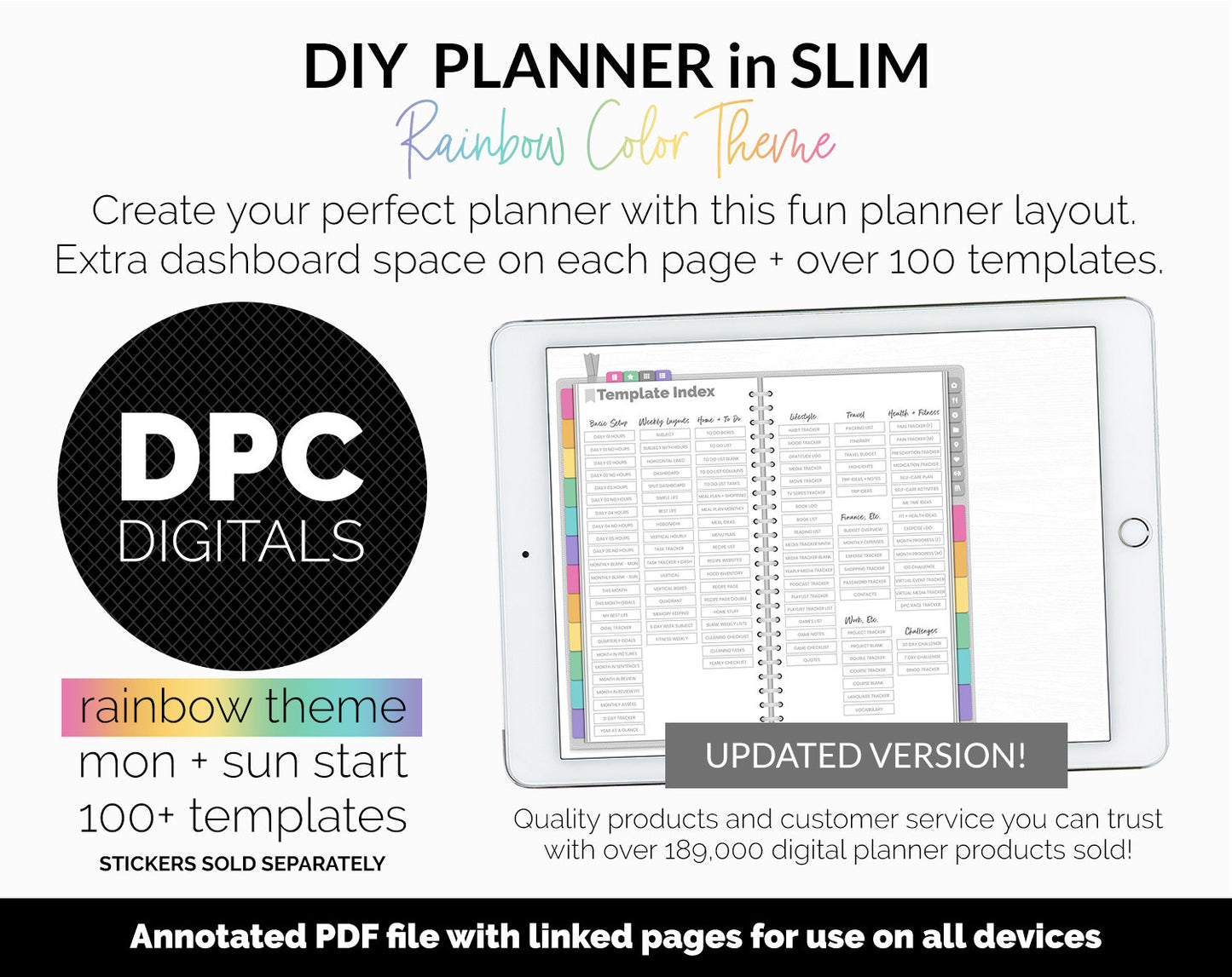 DIY Slim Digital Planner | Rainbow Theme | GoodNotes, iPad & Android
