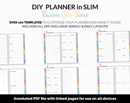 DIY Slim Digital Planner | Rainbow Theme | GoodNotes, iPad & Android