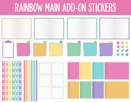 Rainbow Add-On Digital Stickers | GoodNotes & iPad | Trackers, Budget, Meal Planning, Health, Habits