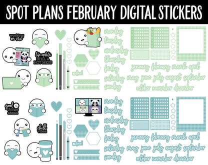 Spot Plans February Digital Stickers | GoodNotes, iPad and Android | Borealis | Sassy, Valentine, Adulting, Planning, Funny