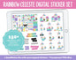 Rainbow Celeste Digital Planner Stickers | GoodNotes, iPad and Android | Rainbow Theme | Unicorn, Moods, Kawaii, Activites, Chores