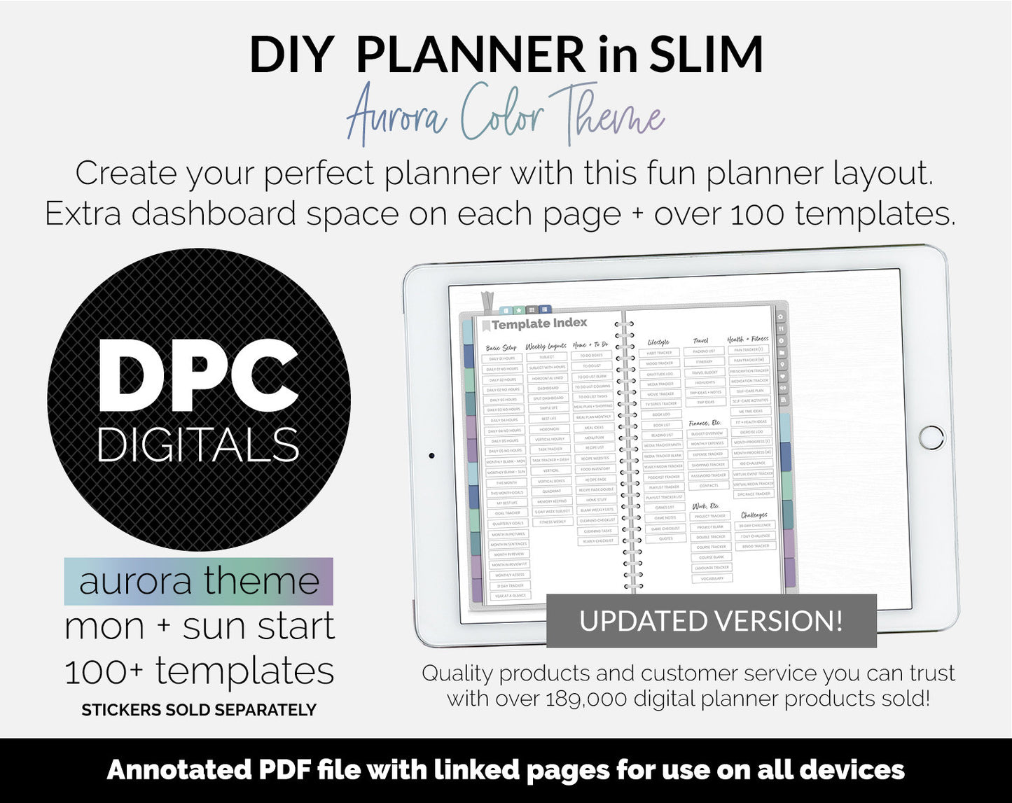 DIY Slim Digital Planner | Aurora Theme | GoodNotes, iPad & Android