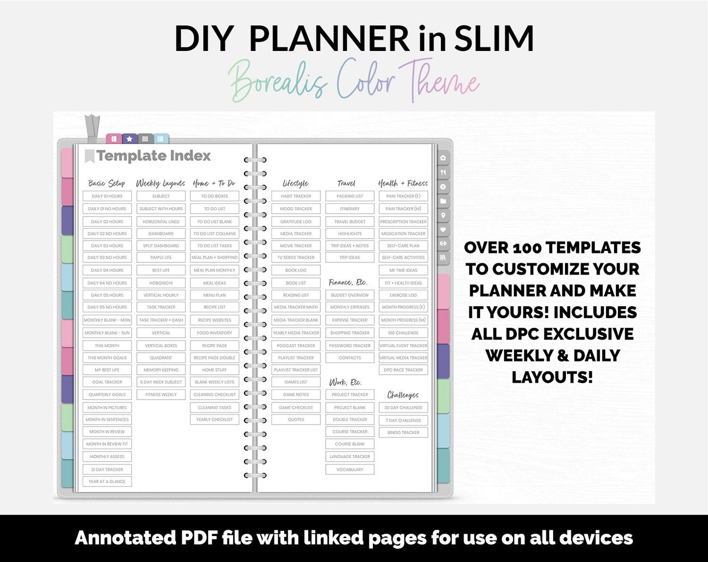 DIY Slim Digital Planner | Borealis Theme | GoodNotes, iPad & Android