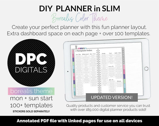 DIY Slim Digital Planner | Borealis Theme | GoodNotes, iPad & Android