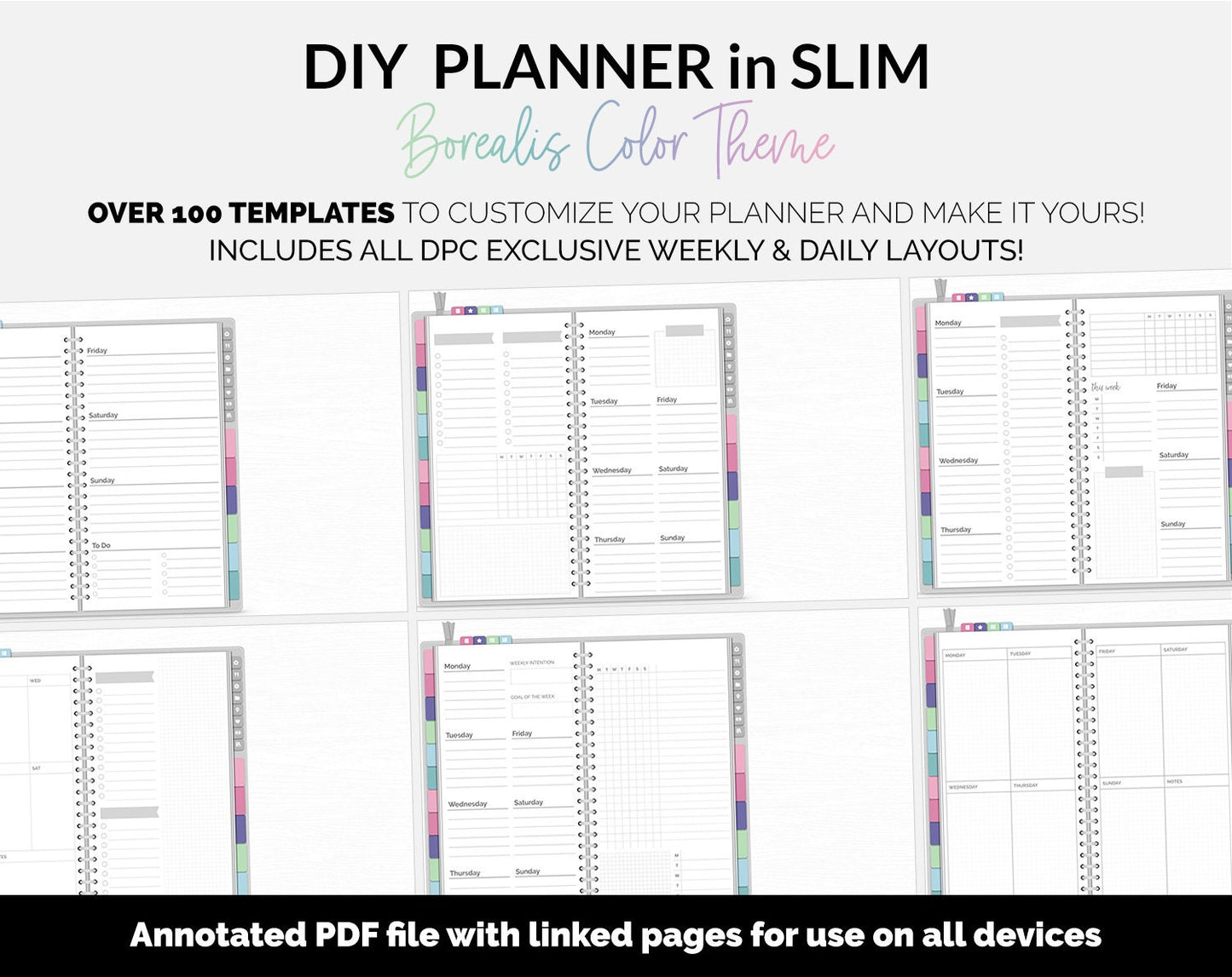 DIY Slim Digital Planner | Borealis Theme | GoodNotes, iPad & Android