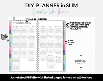 DIY Slim Digital Planner | Borealis Theme | GoodNotes, iPad & Android