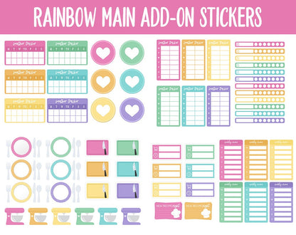 Rainbow Add-On Digital Stickers | GoodNotes & iPad | Trackers, Budget, Meal Planning, Health, Habits