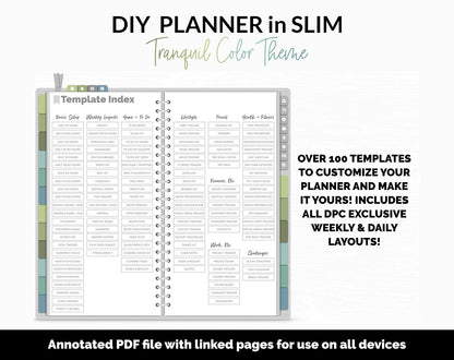 DIY Slim Digital Planner | Tranquil Theme | GoodNotes, iPad & Android