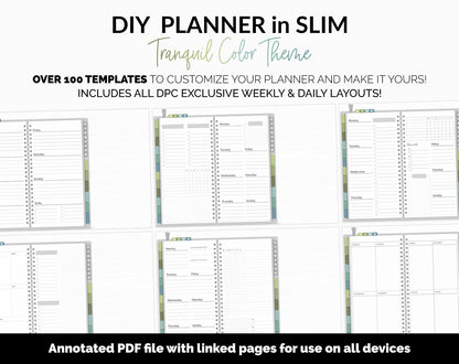 DIY Slim Digital Planner | Tranquil Theme | GoodNotes, iPad & Android