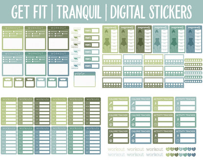 Get Fit Tranquil Digital Stickers | GoodNotes & iPad | Fitness, Health, Self-Care, Workout, Huey, Hedgehog
