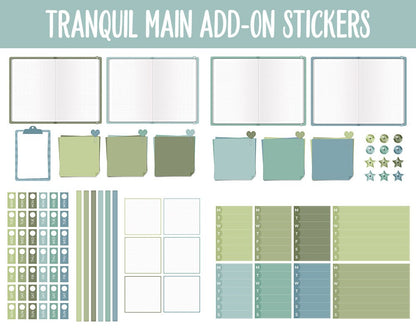 Tranquil Add-On Digital Stickers | GoodNotes & iPad | Trackers, Budget, Meal Planning, Health, Habits