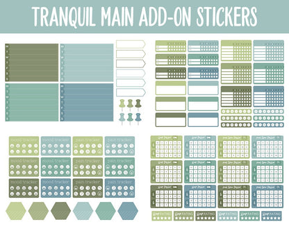 Tranquil Add-On Digital Stickers | GoodNotes & iPad | Trackers, Budget, Meal Planning, Health, Habits