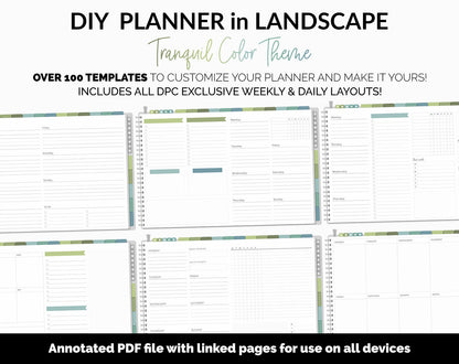 DIY Landscape Digital Planner | Tranquil Theme | Goodnotes, iPad & Android