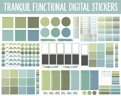 Tranquil Functional Digital Sticker Set | GoodNotes, iPad & Android | Papers, Sticky Notes, Chores, Work, Adulting, Tasks, Dates