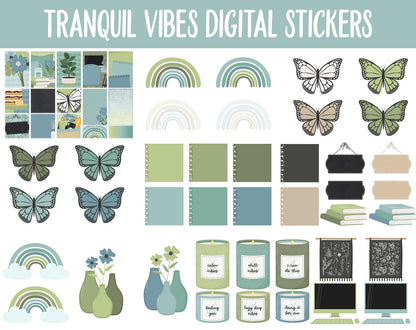 Tranquil Vibes Digital Planner Stickers | GoodNotes, iPad and Android | Tranquil Theme | Home, Spring, Zen, Planner Girls, Floral, Furniture