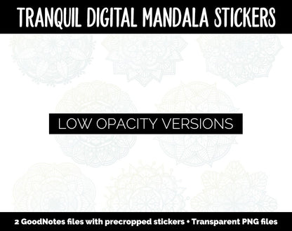 Tranquil Mandala Digital Planner Stickers | GoodNotes, iPad and Android | Gradient, Ombre, Coloring