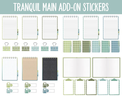 Tranquil Add-On Digital Stickers | GoodNotes & iPad | Trackers, Budget, Meal Planning, Health, Habits