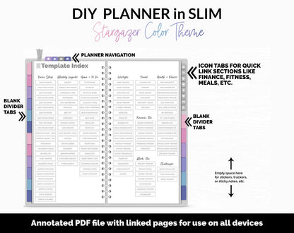 DIY Slim Digital Planner | Stargazer Theme | GoodNotes, iPad & Android
