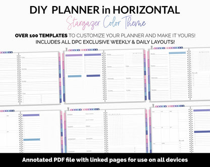 DIY Horizontal Digital Planner | Stargazer Theme | Goodnotes, iPad & Android