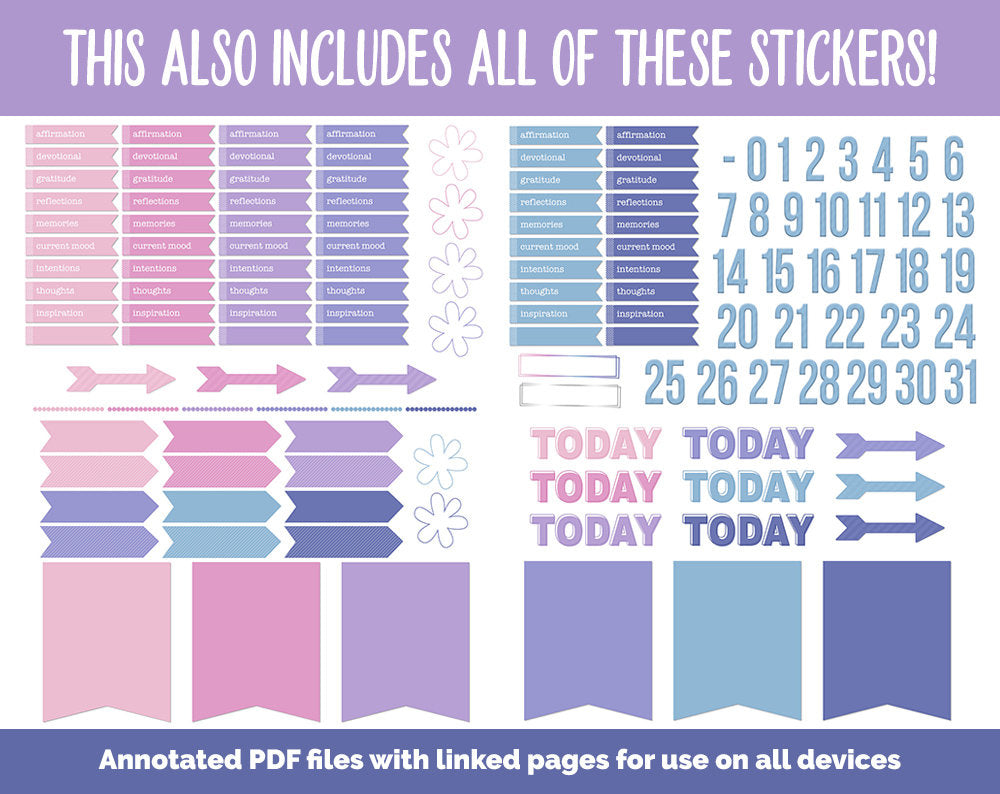 31 Day Digital Journal + Sticker Bundle | Stargazer Theme