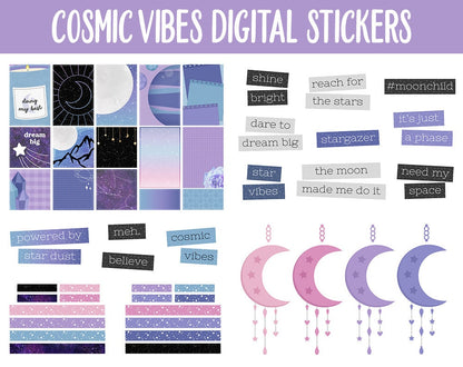 Cosmic Vibes Digital Planner Stickers | GoodNotes, iPad and Android | Stargazer Theme | Space, Galaxy, Constellations, Astrology, Astronomy