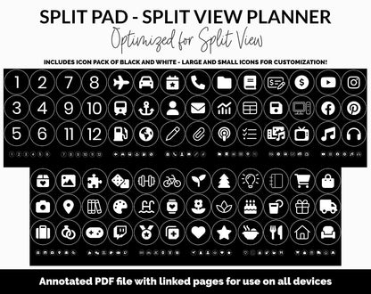 Split Pad | Split View Digital Planner | Whiteout Theme | GoodNotes & iPad