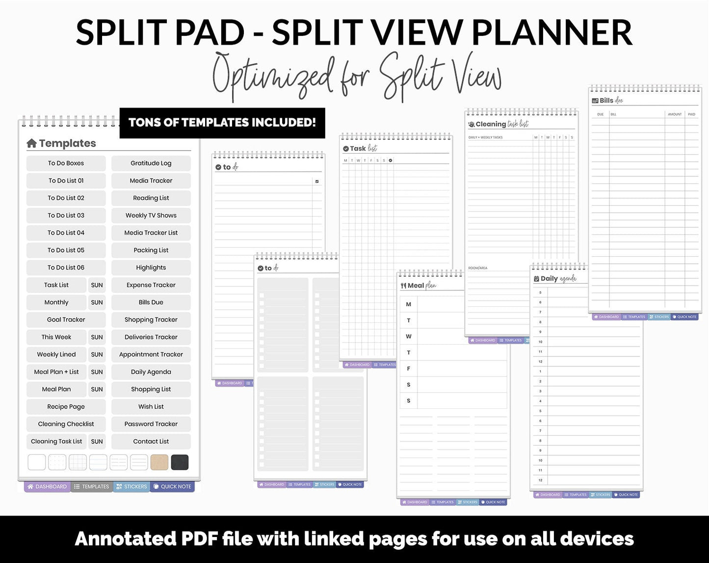 Split Pad | Split View Digital Planner | Stargazer Theme | GoodNotes & iPad
