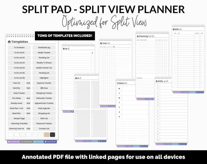 Split Pad | Split View Digital Planner | Stargazer Theme | GoodNotes & iPad