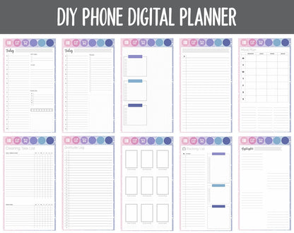 DIY Phone Digital Planner | Stargazer Theme | Goodnotes, iPad & Android | Hobonichi, Planner, Notebook
