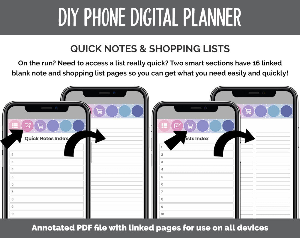 DIY Phone Digital Planner | Stargazer Theme | Goodnotes, iPad & Android | Hobonichi, Planner, Notebook