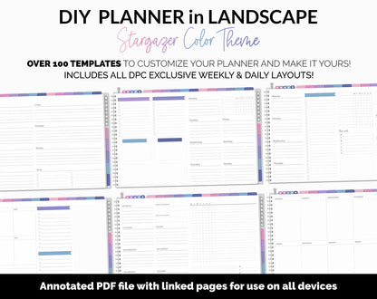 DIY Landscape Digital Planner | Stargazer Theme | Goodnotes, iPad & Android | Notebook