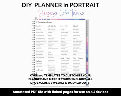 DIY Portrait Digital Planner | Stargazer Theme | Goodnotes, iPad & Android