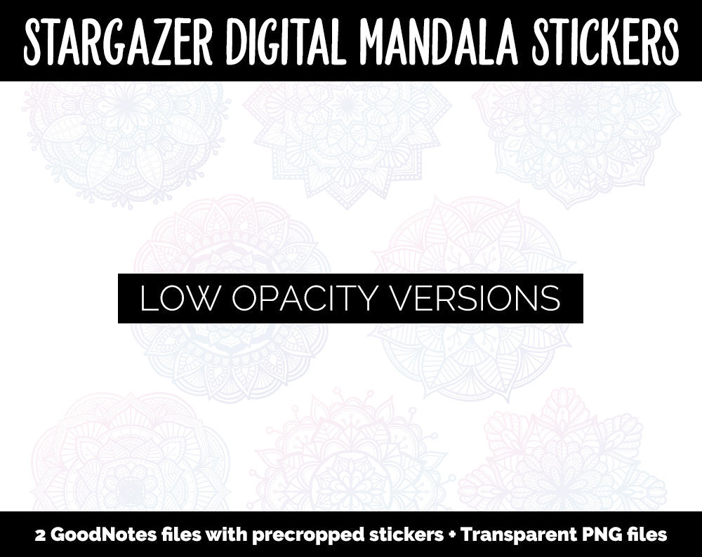 Stargazer Mandala Digital Planner Stickers | GoodNotes, iPad and Android | Gradient, Ombre, Coloring