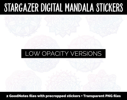 Stargazer Mandala Digital Planner Stickers | GoodNotes, iPad and Android | Gradient, Ombre, Coloring