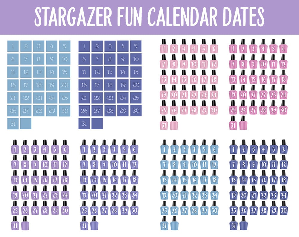 Stargazer Fun Calendar Date Digital Stickers | GoodNotes, iPad and Android