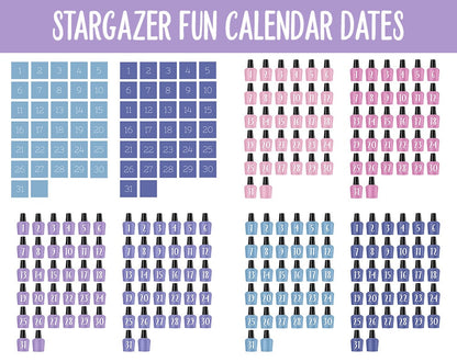 Stargazer Fun Calendar Date Digital Stickers | GoodNotes, iPad and Android