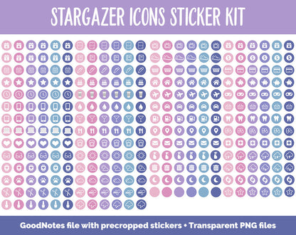 Stargazer Icons Digital Planner Stickers | GoodNotes, iPad and Android | Icons, Life, Weather, Everyday