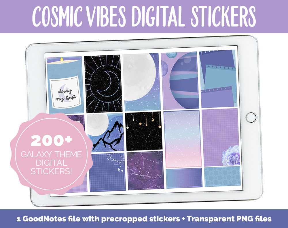 Cosmic Vibes Digital Planner Stickers | GoodNotes, iPad and Android | Stargazer Theme | Space, Galaxy, Constellations, Astrology, Astronomy