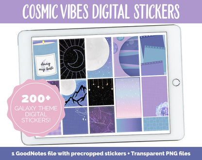Cosmic Vibes Digital Planner Stickers | GoodNotes, iPad and Android | Stargazer Theme | Space, Galaxy, Constellations, Astrology, Astronomy