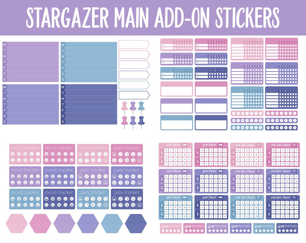 Stargazer Add-On Digital Stickers | GoodNotes & iPad | Trackers, Budget, Meal Planning, Health, Habits