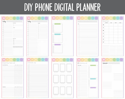 DIY Phone Digital Planner | Sprinkles Theme | Goodnotes, iPad & Android | Hobonichi, Planner, Notebook