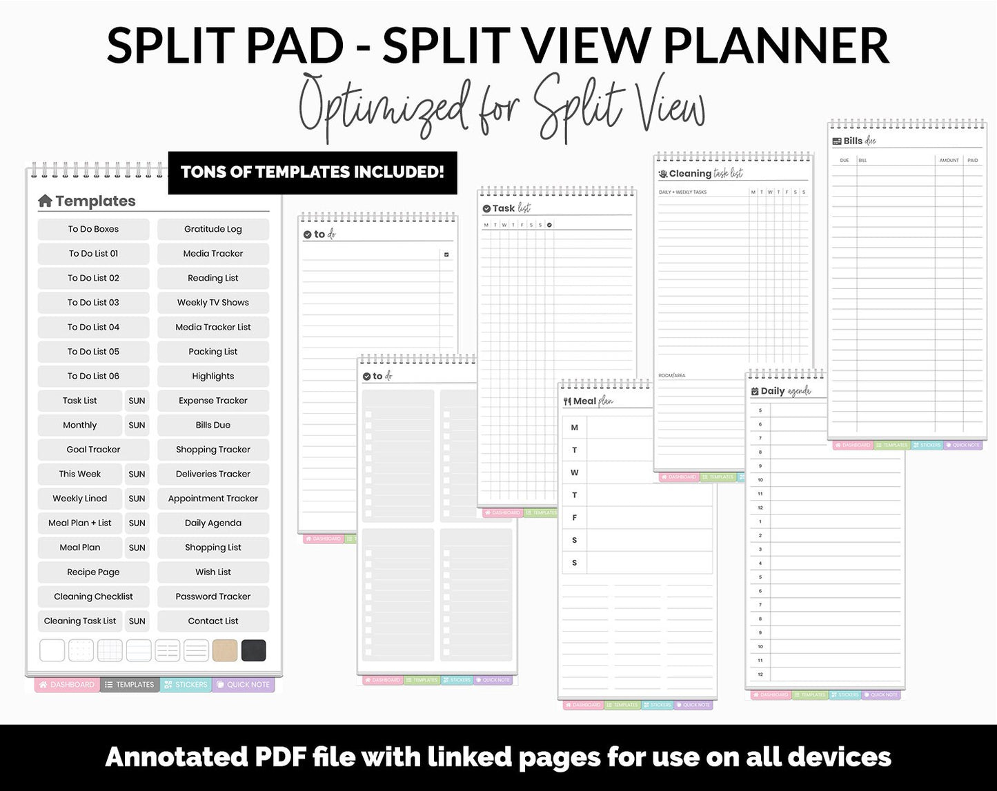 Split Pad | Split View Digital Planner | Sprinkles Theme | GoodNotes & iPad