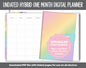 Undated Hybrid One Month Digital Planner | Sprinkles Theme | GoodNotes, iPad & Android