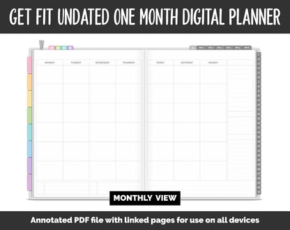 Undated Get Fit One Month Digital Planner | Sprinkles Theme | GoodNotes, iPad & Android | Fitness, Self-Care, Health, Workout