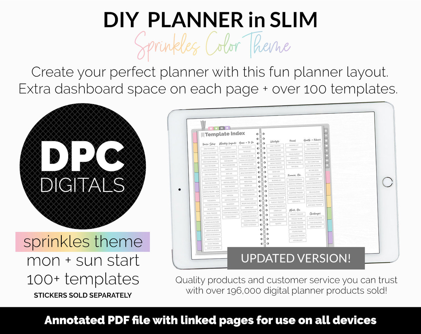 DIY Slim Digital Planner | Sprinkles Theme | GoodNotes, iPad & Android