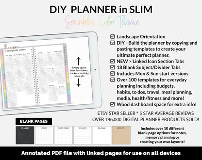 DIY Slim Digital Planner | Sprinkles Theme | GoodNotes, iPad & Android
