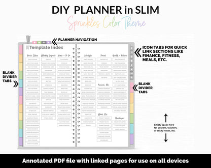DIY Slim Digital Planner | Sprinkles Theme | GoodNotes, iPad & Android