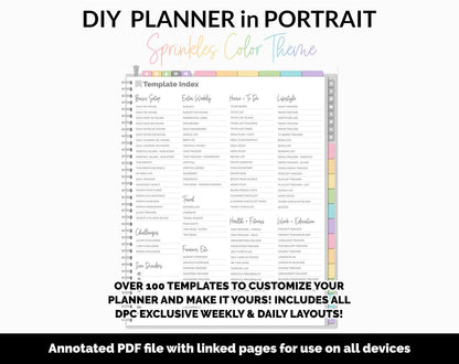 DIY Portrait Digital Planner | Sprinkles Theme | Goodnotes, iPad & Android